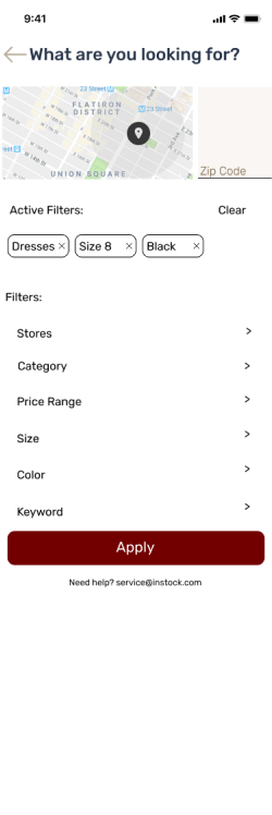 Instock Filter Page