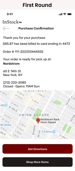 Instock Order Confirmation Iterations