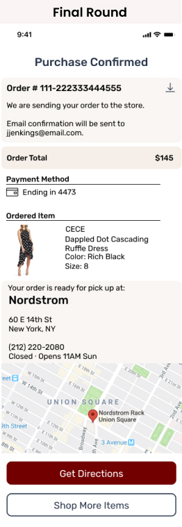 Instock Order Confirmation Iterations